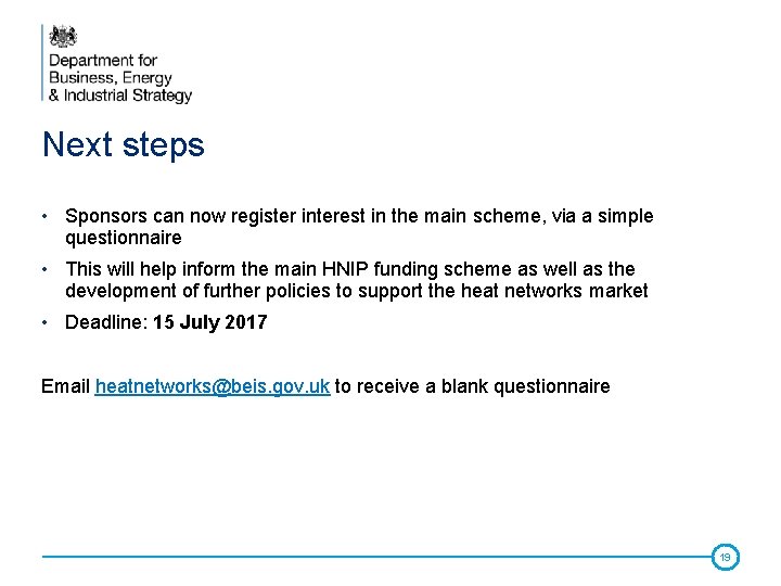 Next steps • Sponsors can now register interest in the main scheme, via a Next steps • Sponsors can now register interest in the main scheme, via a