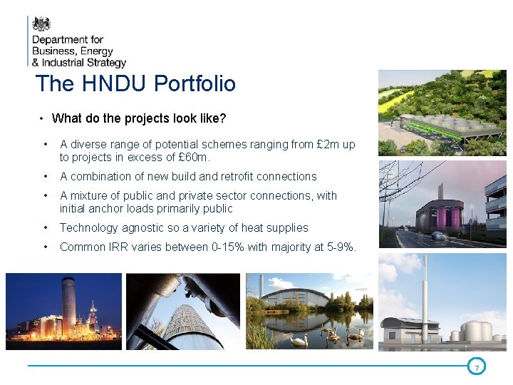 The HNDU Portfolio • What do the projects look like? • A diverse range The HNDU Portfolio • What do the projects look like? • A diverse range