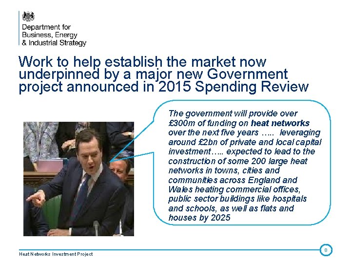 Work to help establish the market now underpinned by a major new Government project Work to help establish the market now underpinned by a major new Government project