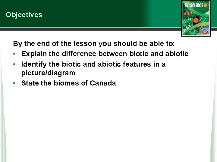 Objectives By the end of the lesson you should be able to: • Explain