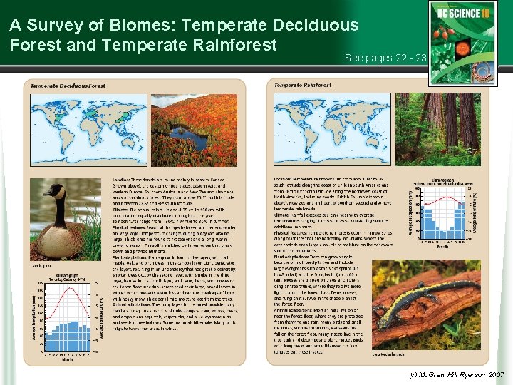 A Survey of Biomes: Temperate Deciduous Forest and Temperate Rainforest See pages 22 -