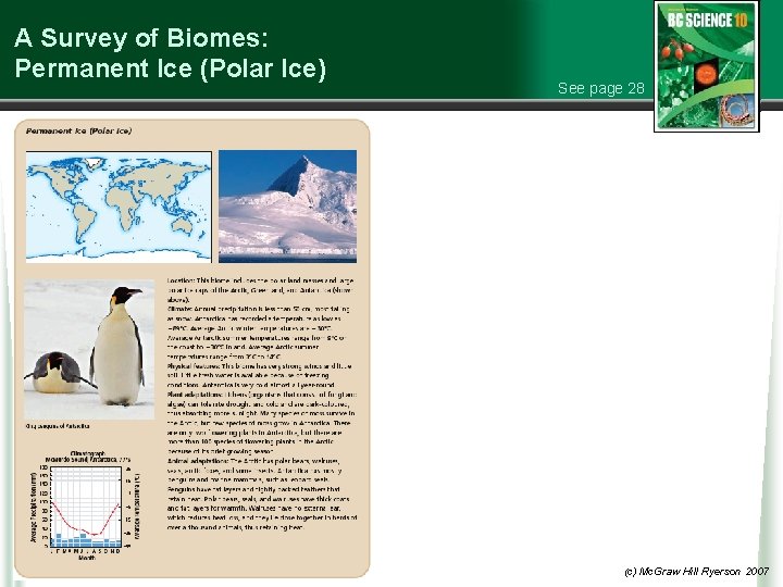 A Survey of Biomes: Permanent Ice (Polar Ice) See page 28 (c) Mc. Graw