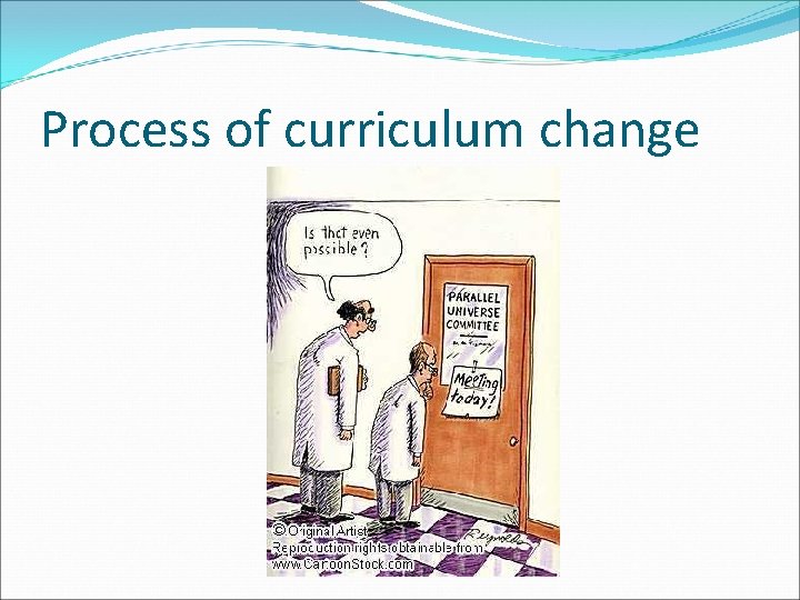 Process of curriculum change Process of curriculum change