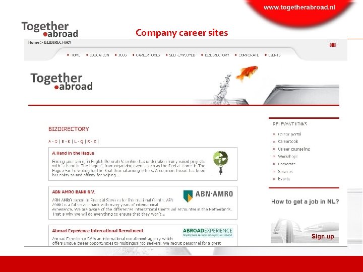 Company career sites 