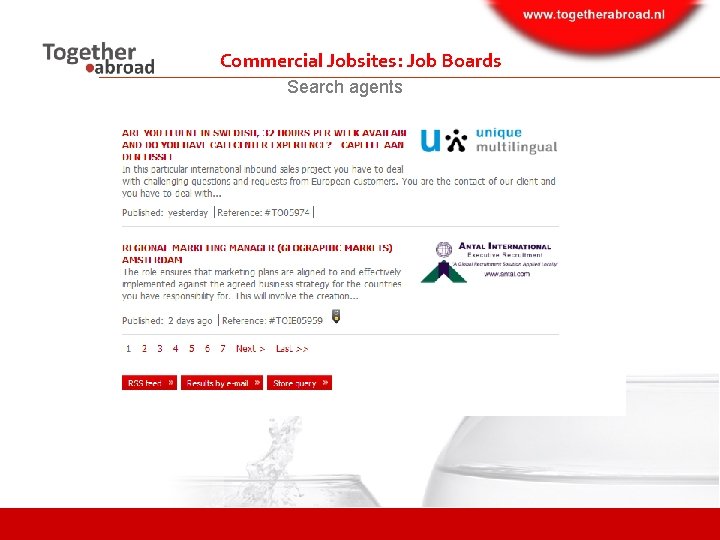 Commercial Jobsites: Job Boards Search agents 