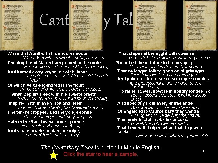 The Canterbury Tales Whan that Aprill with his shoures soote That slepen al the