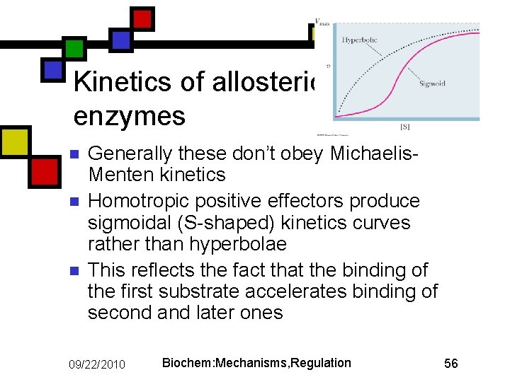 Kinetics of allosteric enzymes n n n Generally these don’t obey Michaelis. Menten kinetics