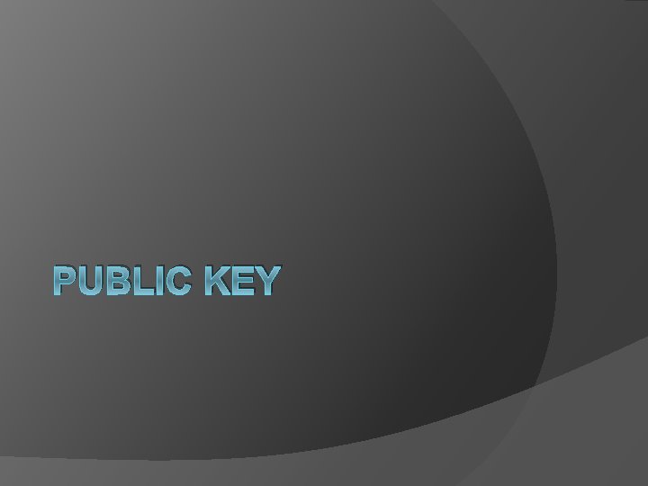 PUBLIC KEY 