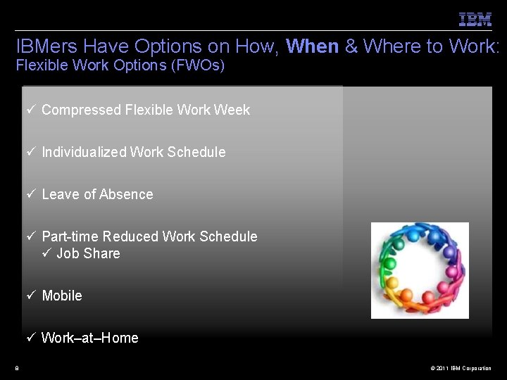 IBMers Have Options on How, When & Where to Work: Flexible Work Options (FWOs)