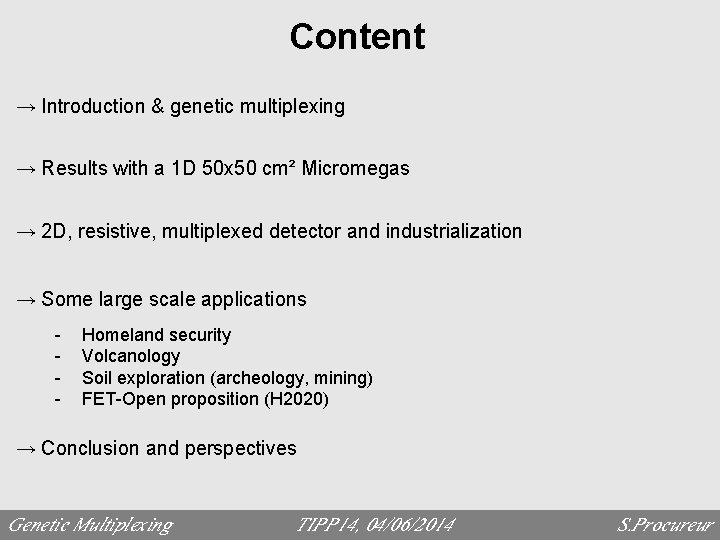 Content → Introduction & genetic multiplexing → Results with a 1 D 50 x