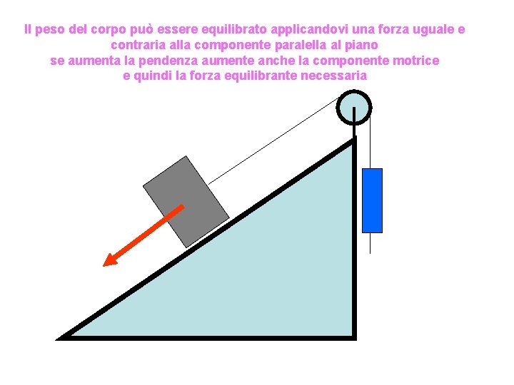 Il peso del corpo può essere equilibrato applicandovi una forza uguale e contraria alla