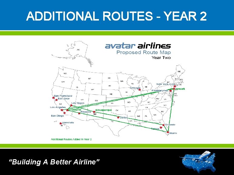 ADDITIONAL ROUTES - YEAR 2 “Building A Better Airline” 