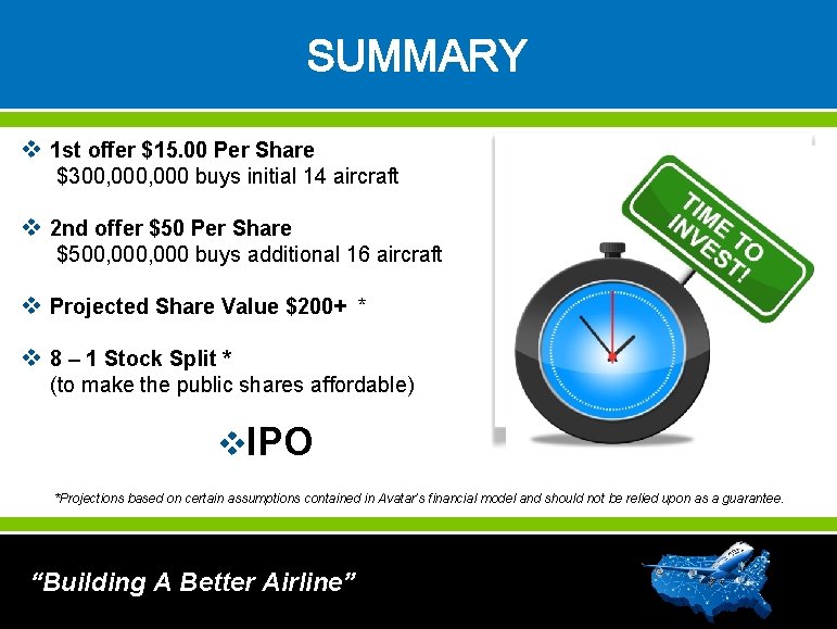 SUMMARY v 1 st offer $15. 00 Per Share $300, 000 buys initial 14