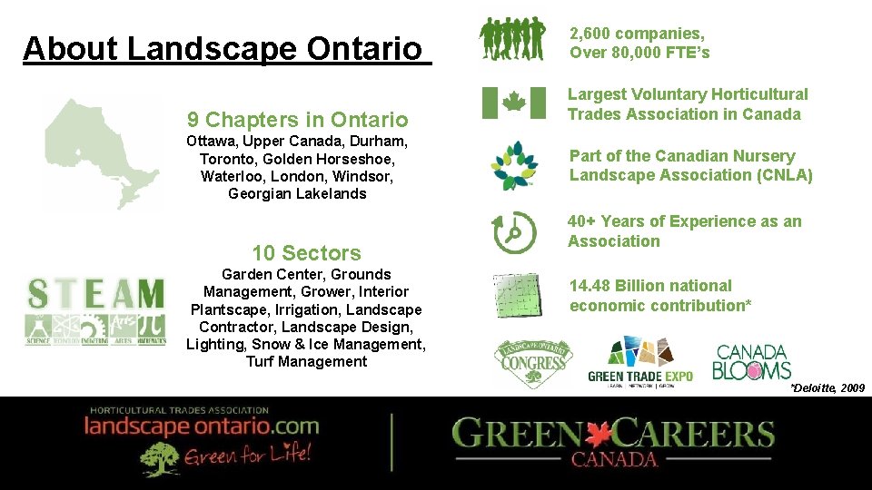 About Landscape Ontario 9 Chapters in Ontario Ottawa, Upper Canada, Durham, Toronto, Golden Horseshoe,