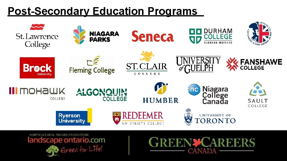 Post-Secondary Education Programs 