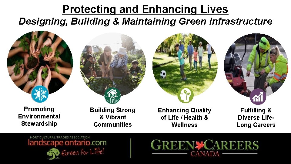 Protecting and Enhancing Lives Designing, Building & Maintaining Green Infrastructure Promoting Environmental Stewardship Building