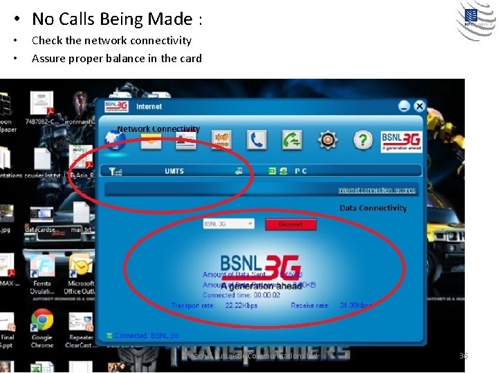  • No Calls Being Made : • • Check the network connectivity Assure