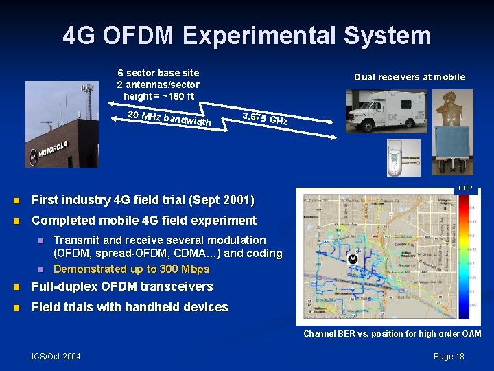 4 G OFDM Experimental System 6 sector base site 2 antennas/sector height = ~160