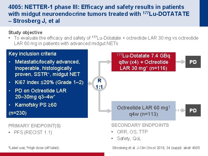 4005: NETTER-1 phase III: Efficacy and safety results in patients with midgut neuroendocrine tumors