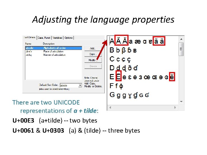 Adjusting the language properties There are two UNICODE representations of a + tilde: U+00
