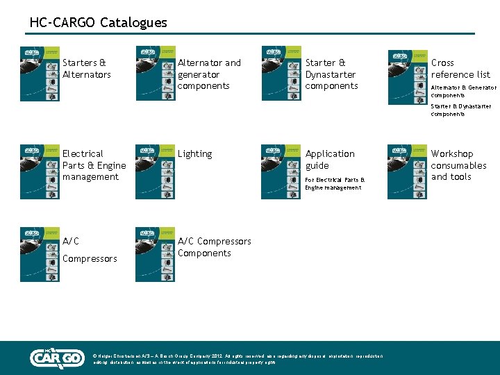  HC-CARGO Catalogues Starters & Alternators Alternator and generator components Starter & Dynastarter components