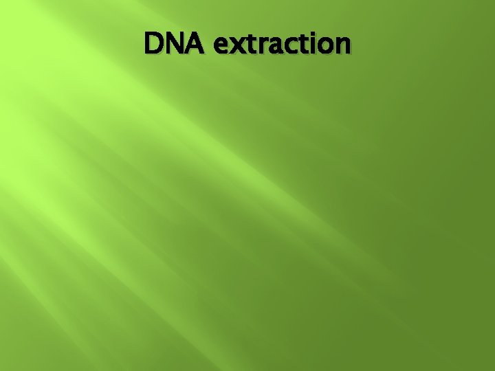 DNA extraction 