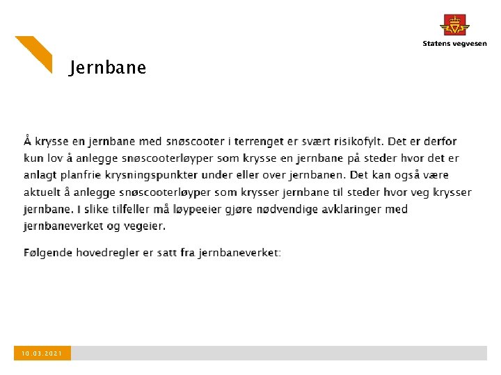 Jernbane 10. 03. 2021 