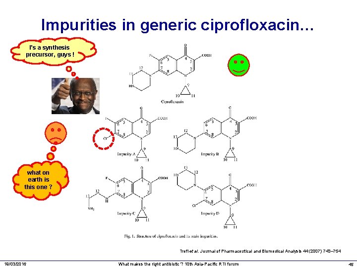 Impurities in generic ciprofloxacin… I's a synthesis precursor, guys ! what on earth is