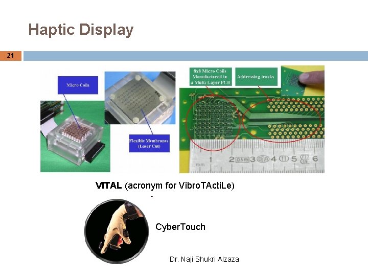 Haptic Display 21 VITAL (acronym for Vibro. TActi. Le) Cyber. Touch Dr. Naji Shukri
