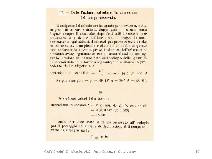 Giulio Cherini XIII Meeting ANS Royal Greenwich Observatory 10 