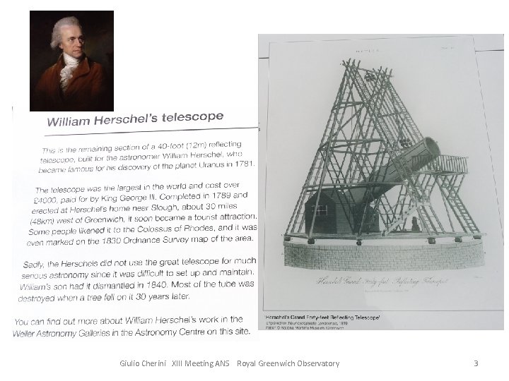 Giulio Cherini XIII Meeting ANS Royal Greenwich Observatory 3 