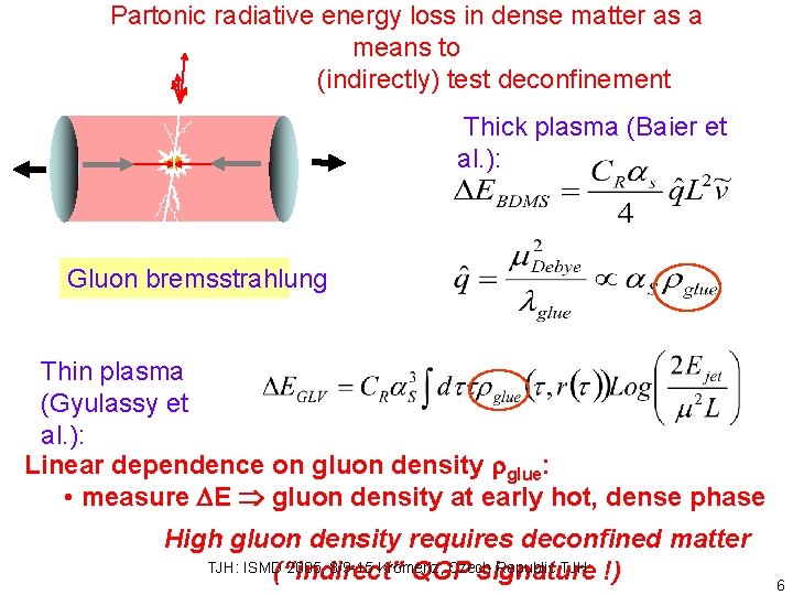 Partonic radiative energy loss in dense matter as a means to (indirectly) test deconfinement