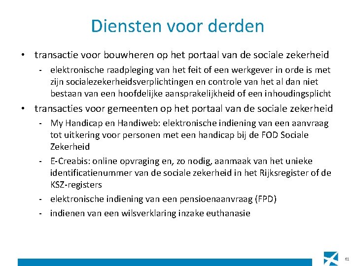 Diensten voor derden • transactie voor bouwheren op het portaal van de sociale zekerheid