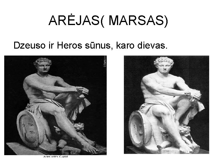 ARĖJAS( MARSAS) Dzeuso ir Heros sūnus, karo dievas. 