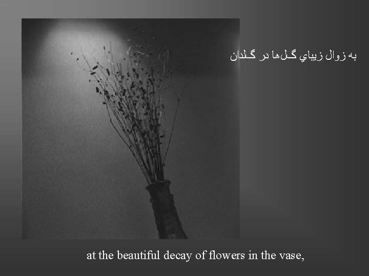  ﺑﻪ ﺯﻭﺍﻝ ﺯﻳﺒﺎﻱ گﻞﻫﺎ ﺩﺭ گﻠﺪﺍﻥ at the beautiful decay of flowers in