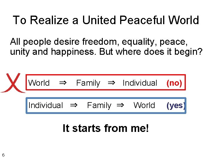 To Realize a United Peaceful World All people desire freedom, equality, peace, unity and To Realize a United Peaceful World All people desire freedom, equality, peace, unity and