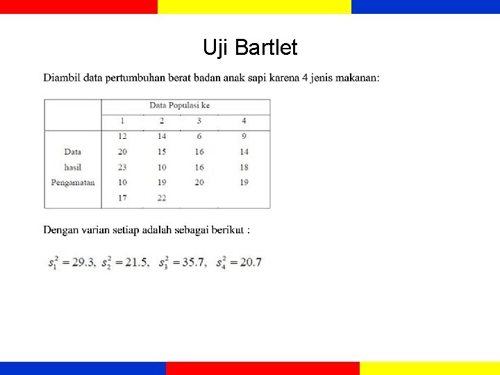 Uji Bartlet Uji Bartlet