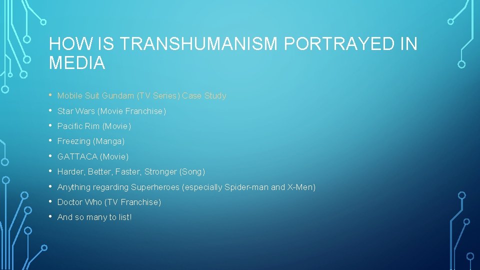 HOW IS TRANSHUMANISM PORTRAYED IN MEDIA • • • Mobile Suit Gundam (TV Series) HOW IS TRANSHUMANISM PORTRAYED IN MEDIA • • • Mobile Suit Gundam (TV Series)