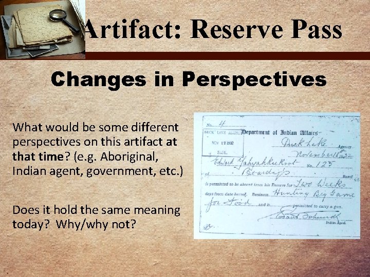 Artifact: Reserve Pass Changes in Perspectives What would be some different perspectives on this