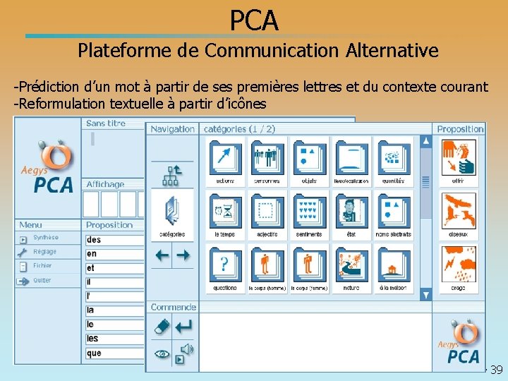 PCA Plateforme de Communication Alternative -Prédiction d’un mot à partir de ses premières lettres