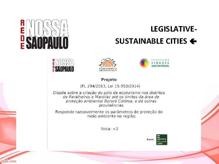 LEGISLATIVESUSTAINABLE CITIES 