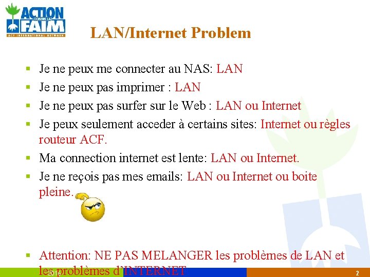 LAN/Internet Problem § § Je ne peux me connecter au NAS: LAN Je ne LAN/Internet Problem § § Je ne peux me connecter au NAS: LAN Je ne