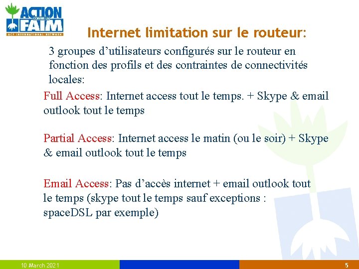 Internet limitation sur le routeur: 3 groupes d’utilisateurs configurés sur le routeur en fonction Internet limitation sur le routeur: 3 groupes d’utilisateurs configurés sur le routeur en fonction