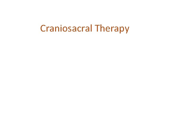 Craniosacral Therapy 