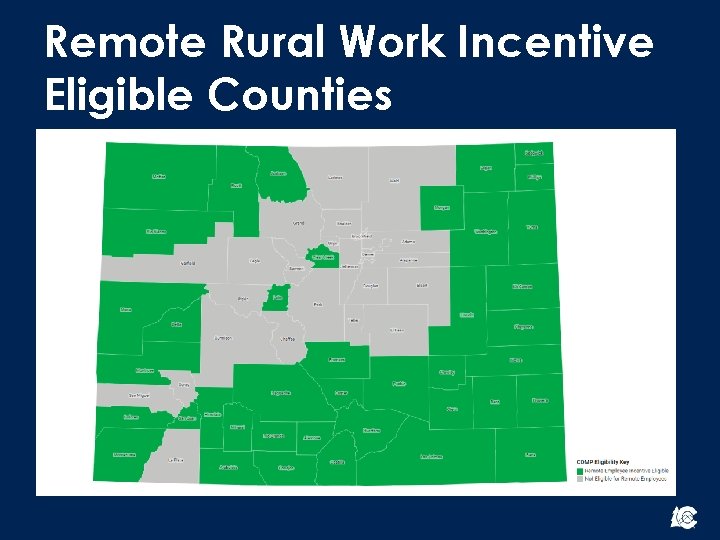 Remote Rural Work Incentive Eligible Counties 