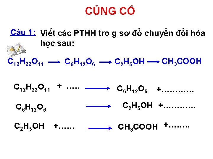 CỦNG CỐ Câu 1: Viết các PTHH tro g sơ đồ chuyển đổi hóa CỦNG CỐ Câu 1: Viết các PTHH tro g sơ đồ chuyển đổi hóa