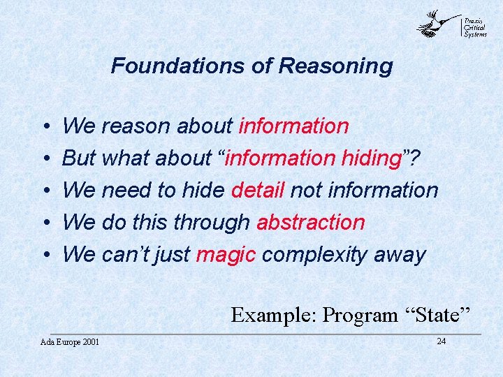 abc Foundations of Reasoning • • • We reason about information But what about abc Foundations of Reasoning • • • We reason about information But what about
