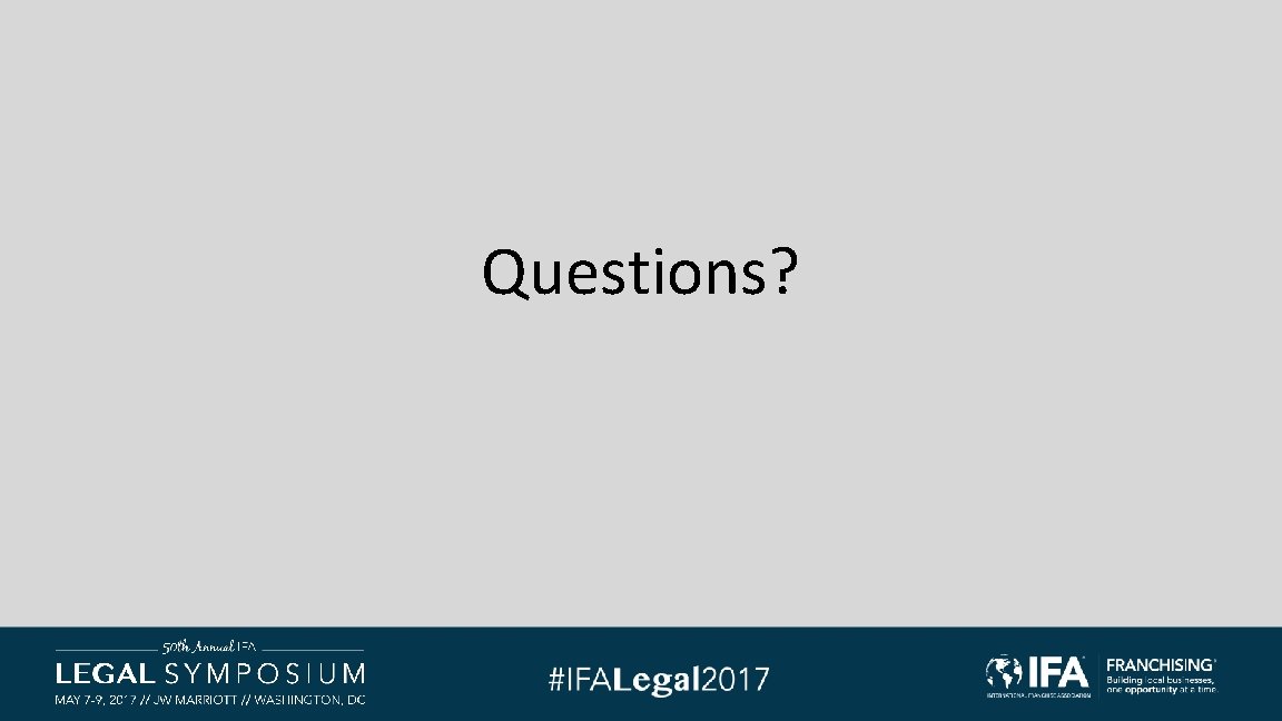 Questions? Questions?