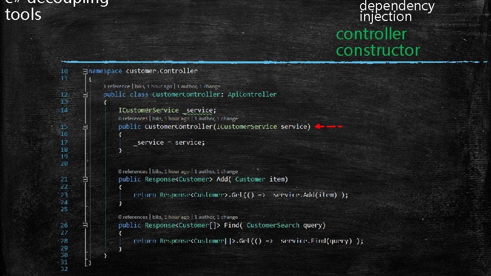 c# decoupling tools dependency injection controller constructor 