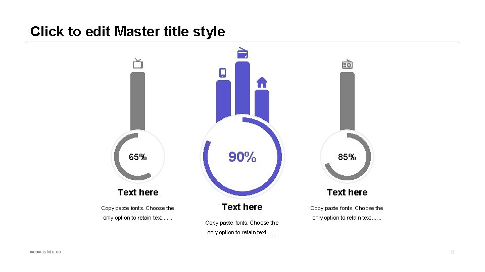Click to edit Master title style 65% 90% Text here Copy paste fonts. Choose
